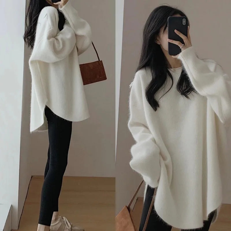 Sweater women's autumn clothing new autumn and winter French chic and beautiful unique knitted base sweater pullover inner top