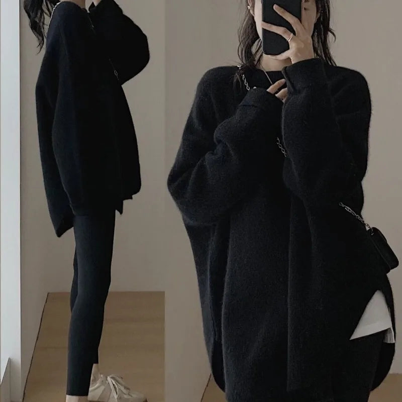 Sweater women's autumn clothing new autumn and winter French chic and beautiful unique knitted base sweater pullover inner top